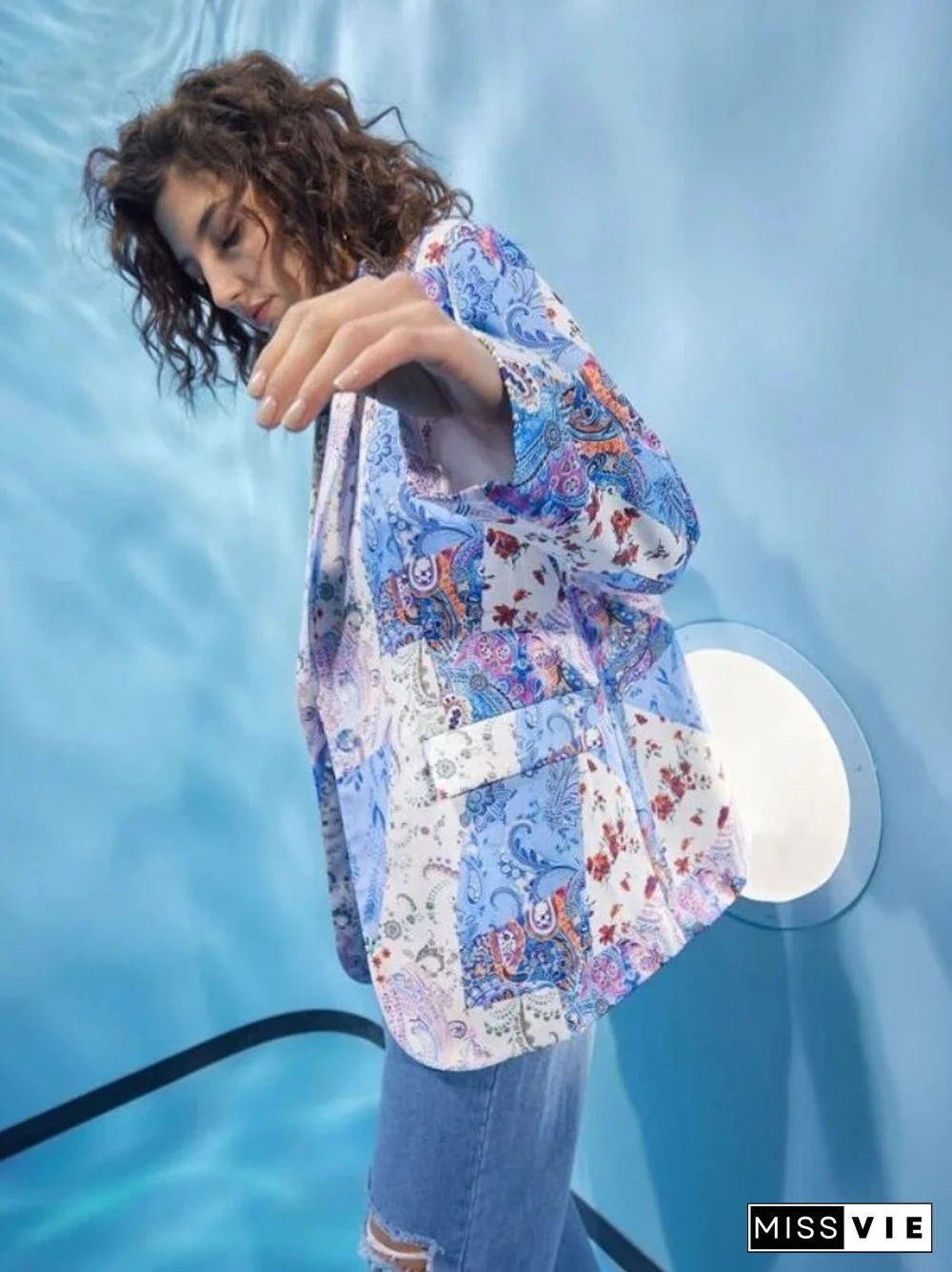 Spring And Summer Women's Suit Jacket One Button Printing Fashion Trend Temperament Commuter Women's Casual Small Suit Jacket