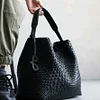 Global Limited-Hand-woven Oversized Leather Tote, Leather Shoulder Bag Handbag