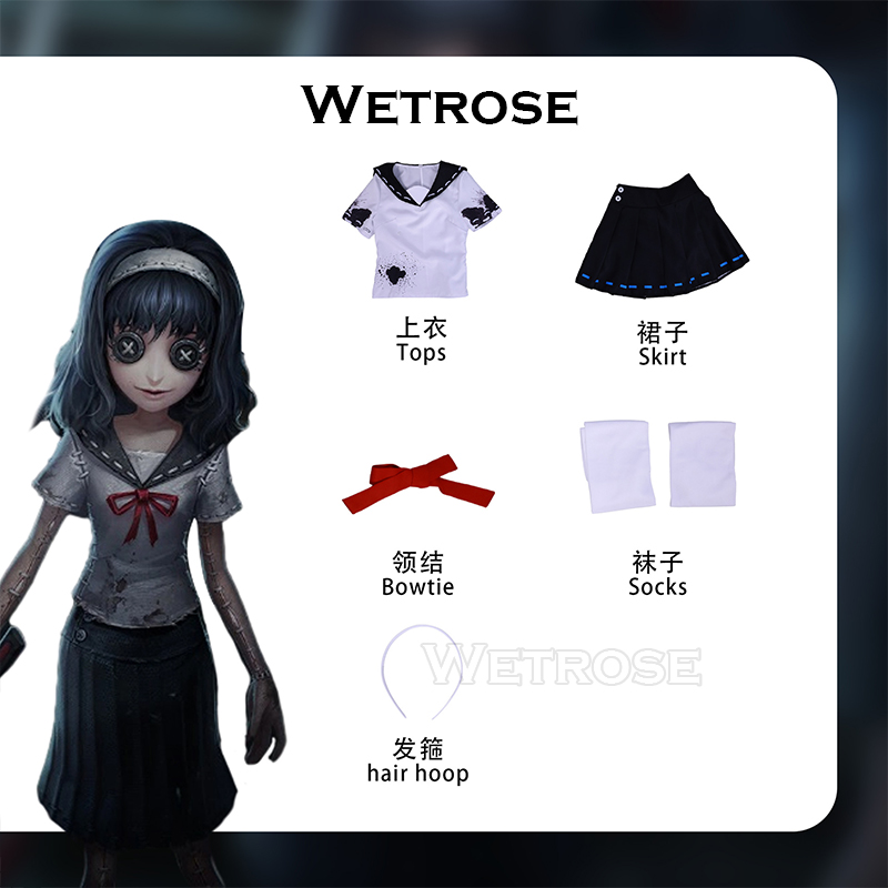 [Wetrose] Tomie Kawakami Follower Identity V Dream Witch Cosplay Costume Yidhra JK Uniform Wig Full Set