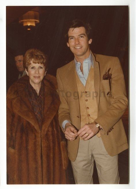 Pierce Brosnan & Julie Harris - Original Photo Poster painting by Peter Warrack - Unpublished