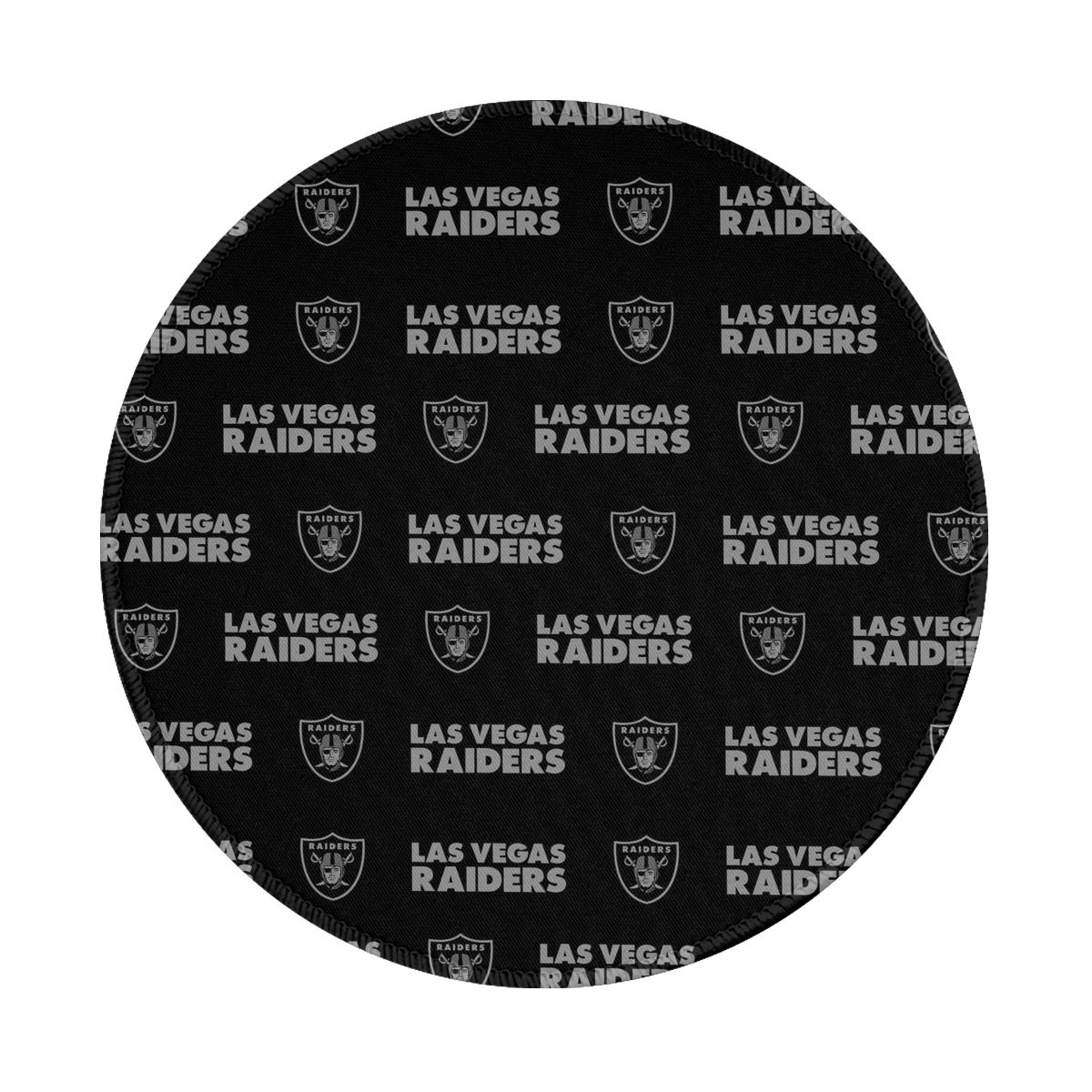 Las Vegas Raiders Logos Waterproof Round Mouse Pad for Wireless Mouse