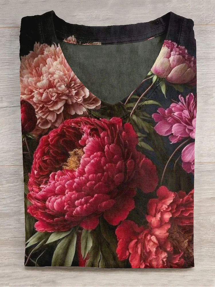 Unisex Floral Art Print T-Shirt