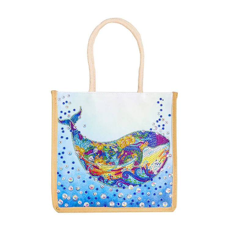 5D Diamond Painting Linen Bags DIY Drill Handbag Reusable Eco Shopping Tote gbfke
