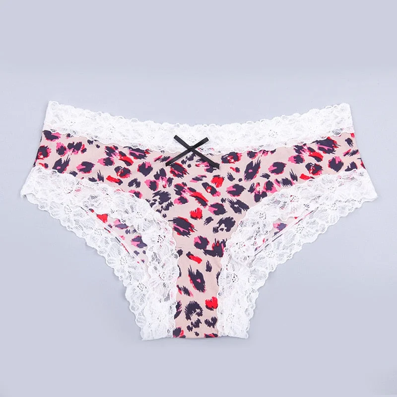 Women's Underwear Sexy Lace Panties Fashion Comfortable Leopard Briefs Low Waist Seamless Underpants Female Sexy Lingerie