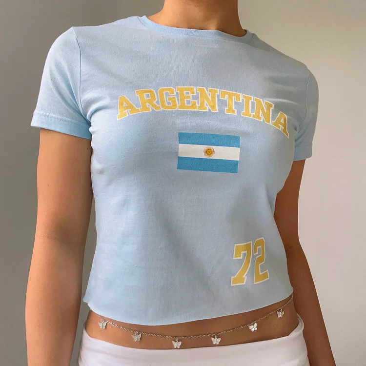 Girl's Argentina T-Shirt Crop Top