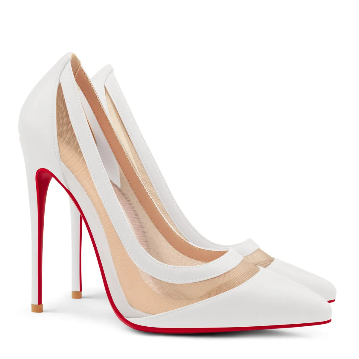 100mm/120mm Women's Breathable Mesh Pointed Toe Matte High Heel Sandals-vocosishoes