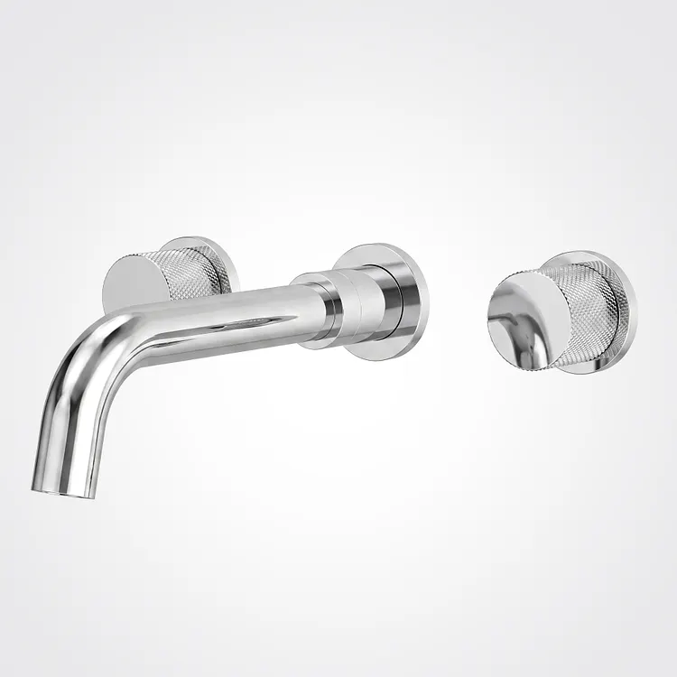 EVERSTEIN Wall-Mount Two-Handle Bathroom Sink Faucet Polished Chrome