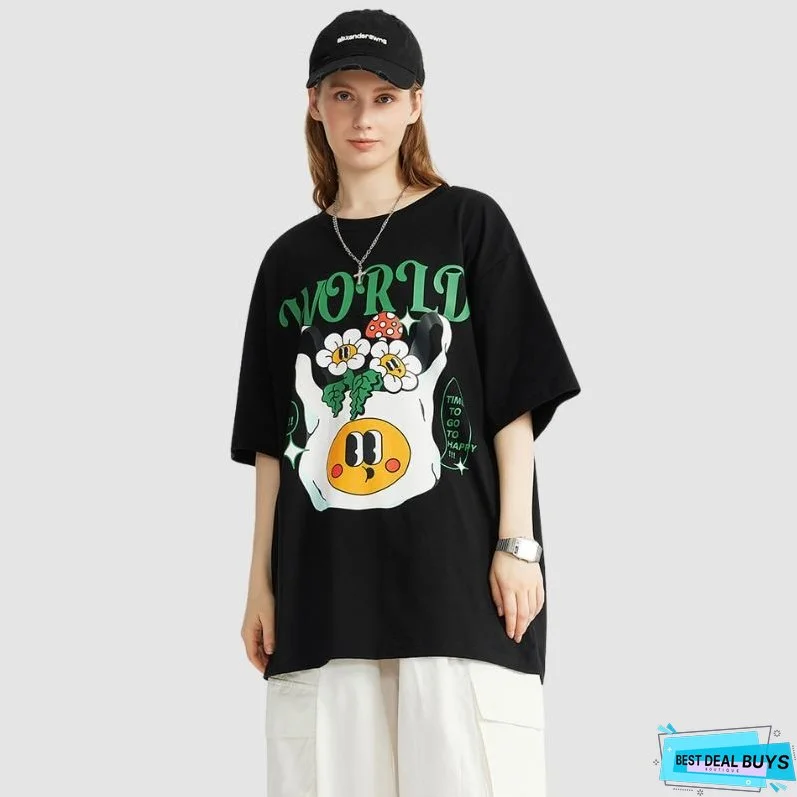 Smile Flower Printed Tee