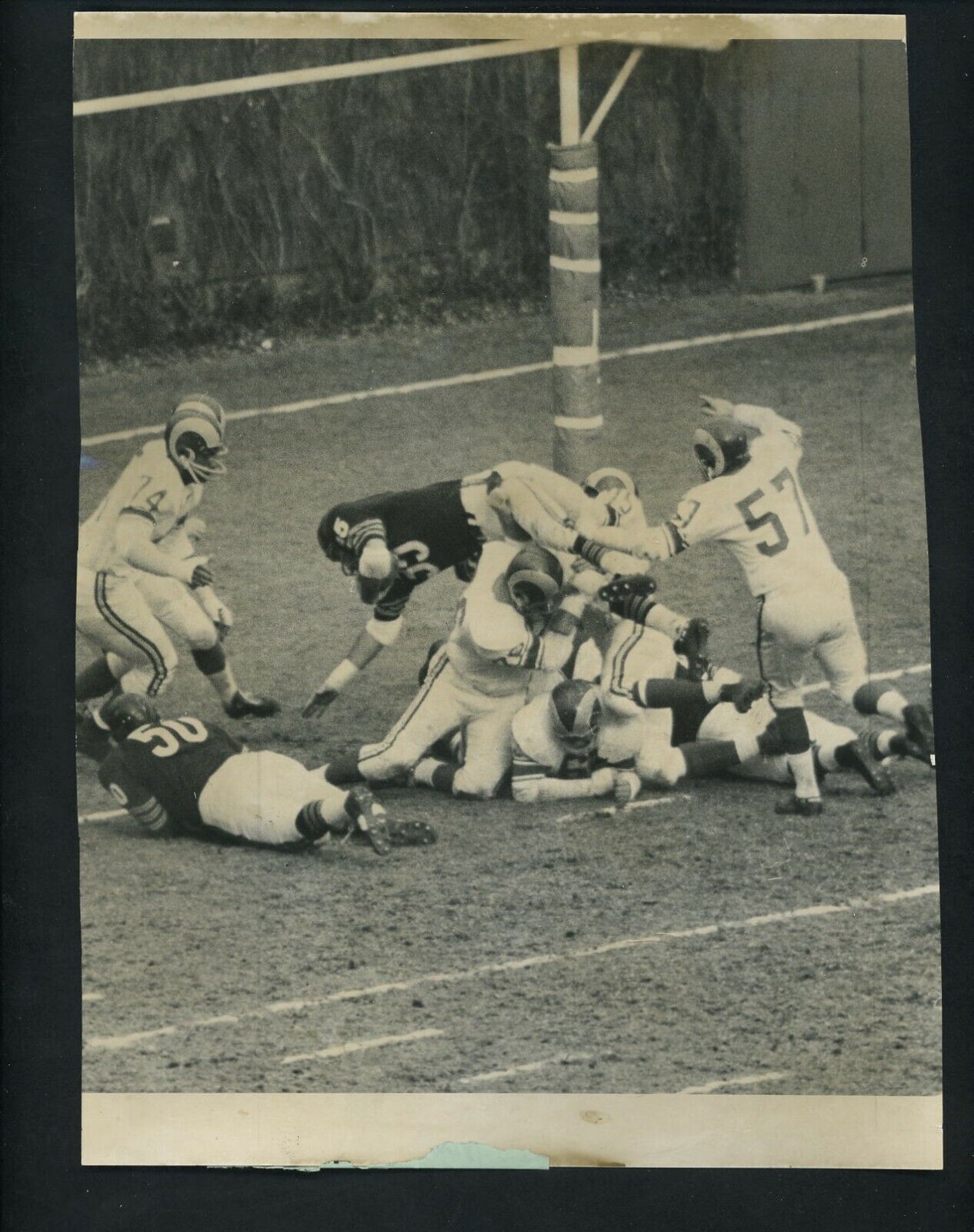 Rick Casares touchdown dive 1961 Press Photo Poster painting Chicago Bears