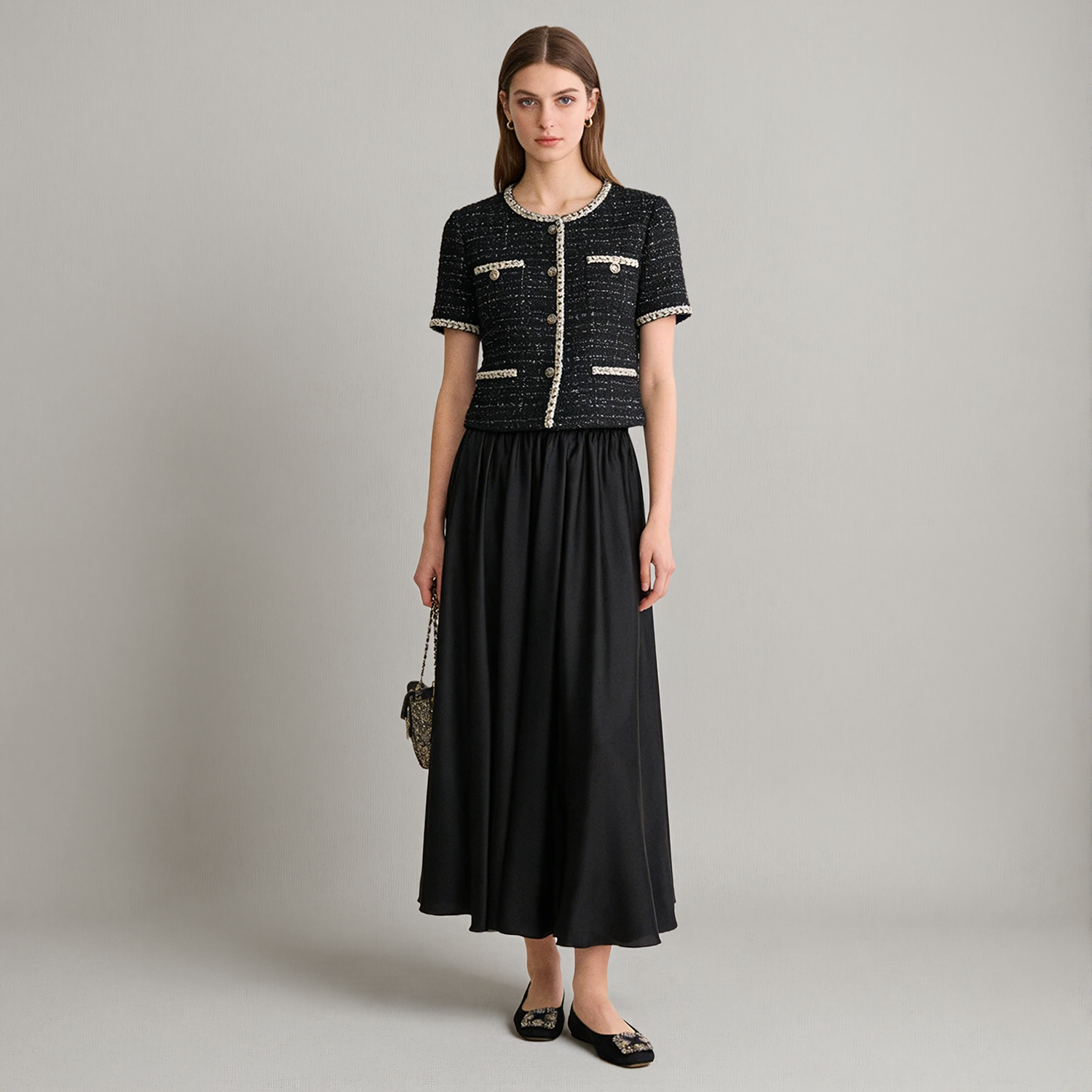 Women's 21 Momme Stretch Silk Skirt REAL SILK LIFE