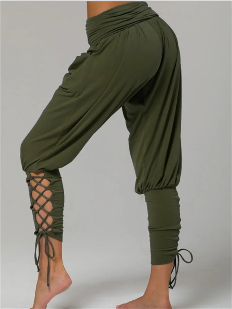 Laced Pleated Comfy Soft Yoga Pants