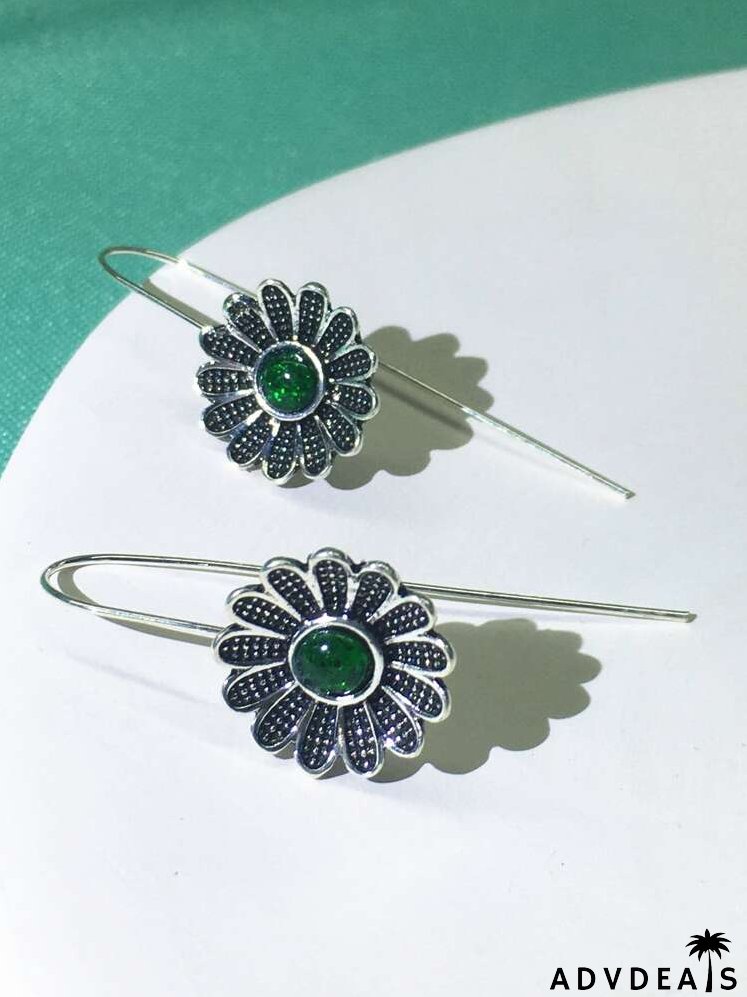 Flower Decor Drop Earrings