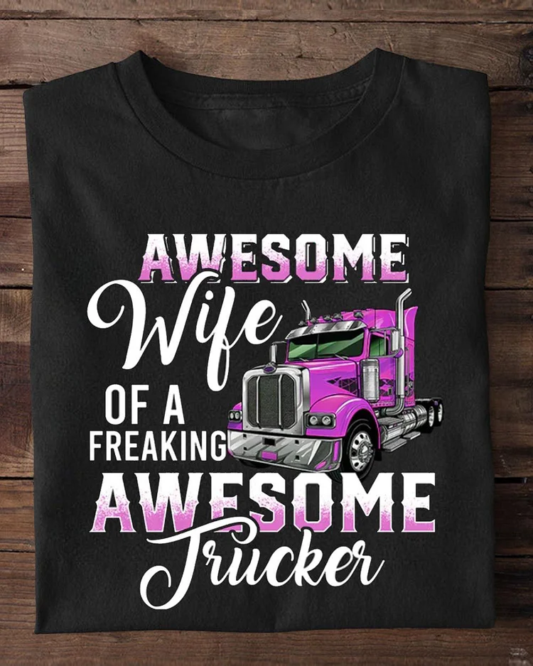 Valentine's Day Trucker T-shirt, Romantic Valentines Gift For Your Wife