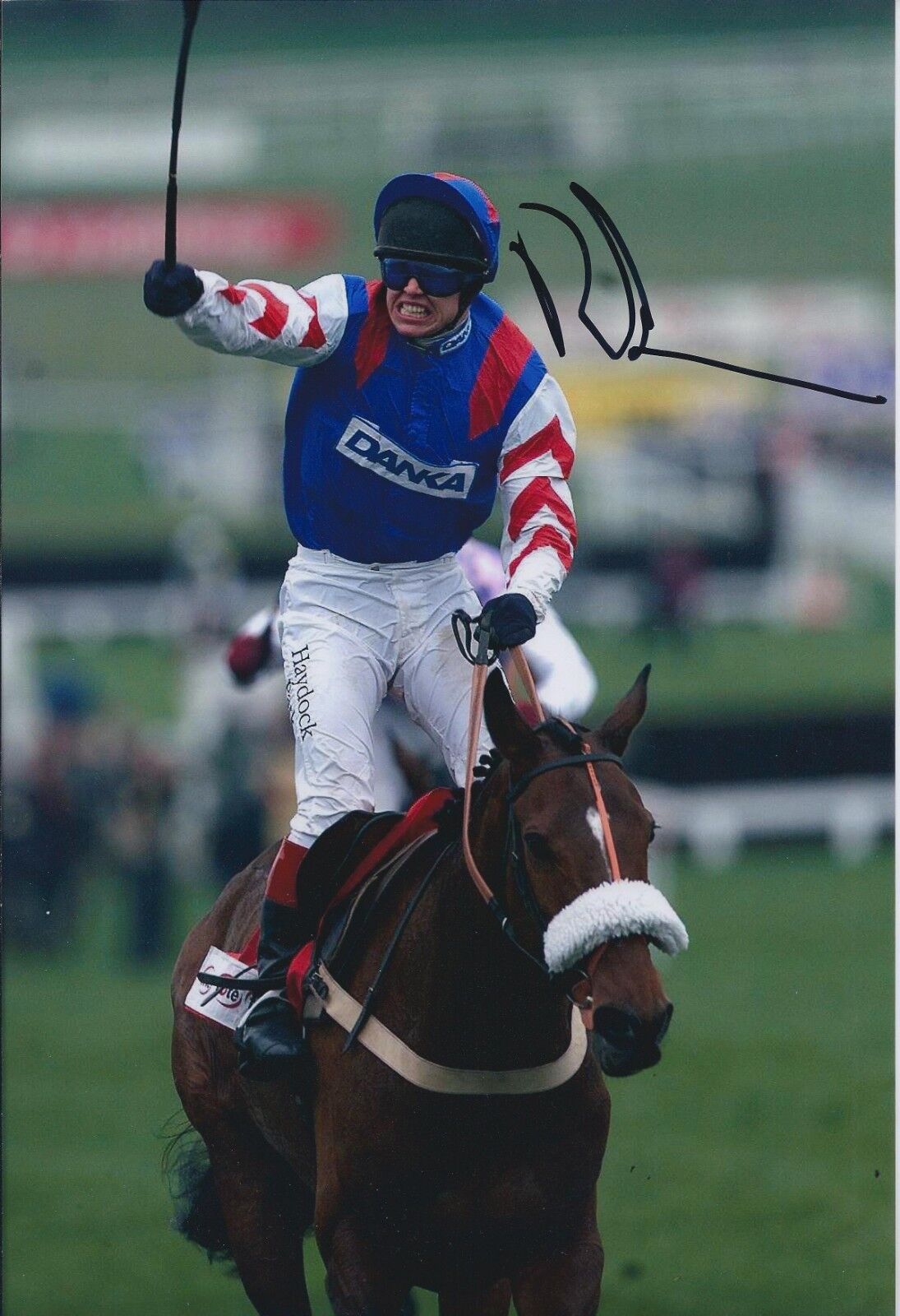 Richard JOHNSON SIGNED Jockey Autograph 12x8 Photo Poster painting AFTAL COA Looks Like Trouble