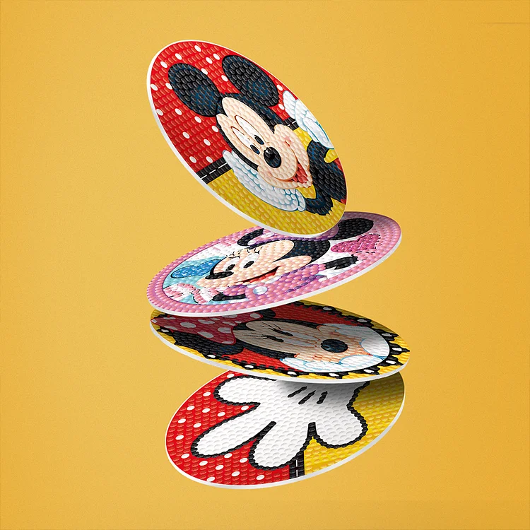 Mickey Mouse - Wooden Coasters Ornaments - DIY Diamond Crafts