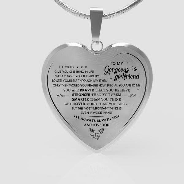 Mayoulove To My Gorgeous Girlfriend Heart Necklace-Mayoulove