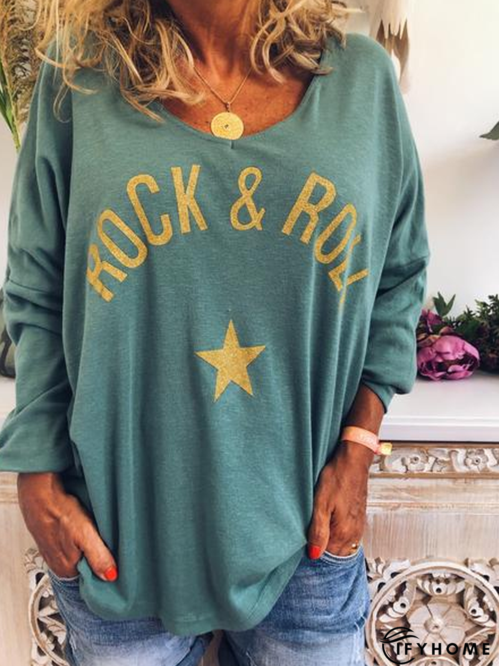 Long Sleeve Casual Letter Top | IFYHOME