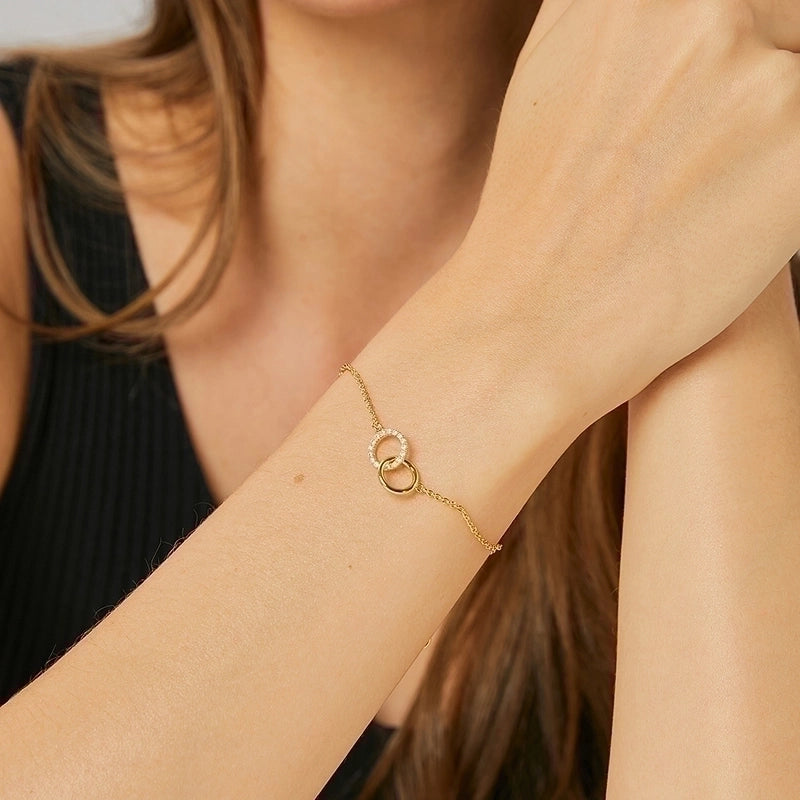 Minimalist Solid Color Copper Inlay Rhinestones Zircon 18k Gold Plated Rose Gold Plated Silver Plated Bracelets