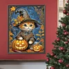 Chats D'Halloween Complète Rond Diamant Peinture 30X40CM