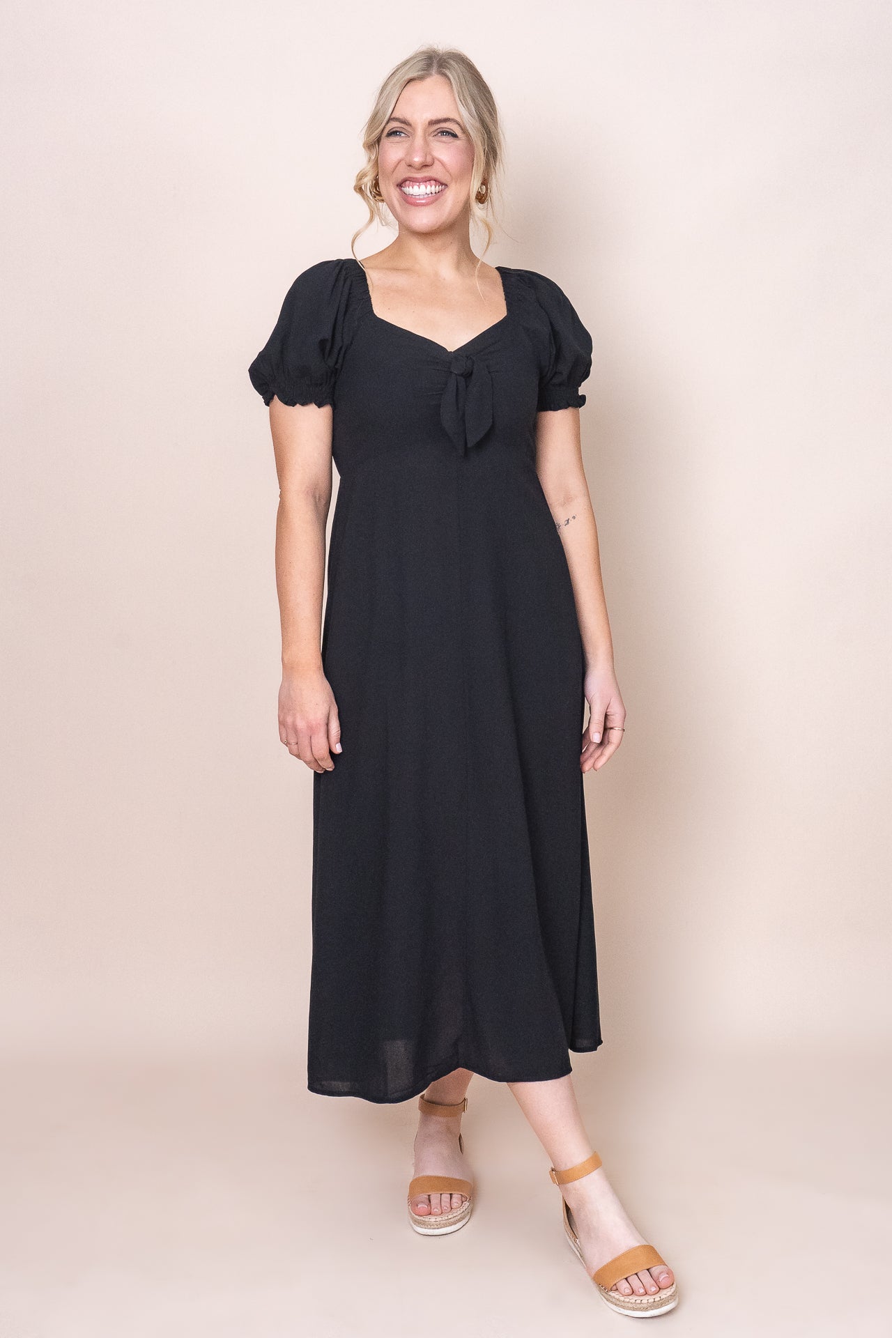 Sienna Midi Dress in Black