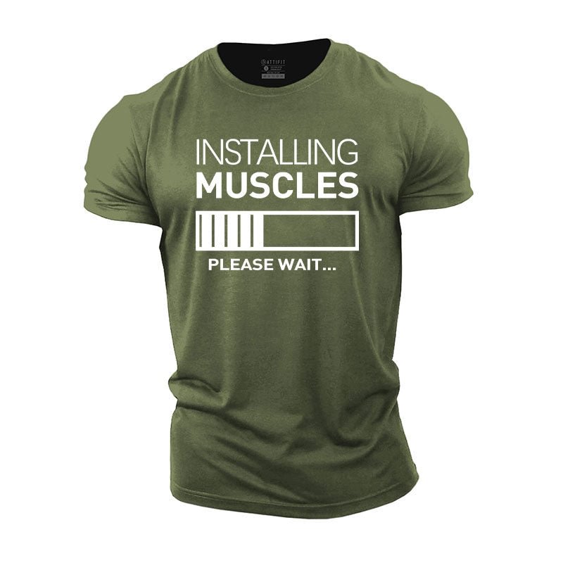 Cotton Men's Muscle Loading fitness T-shirt tacday