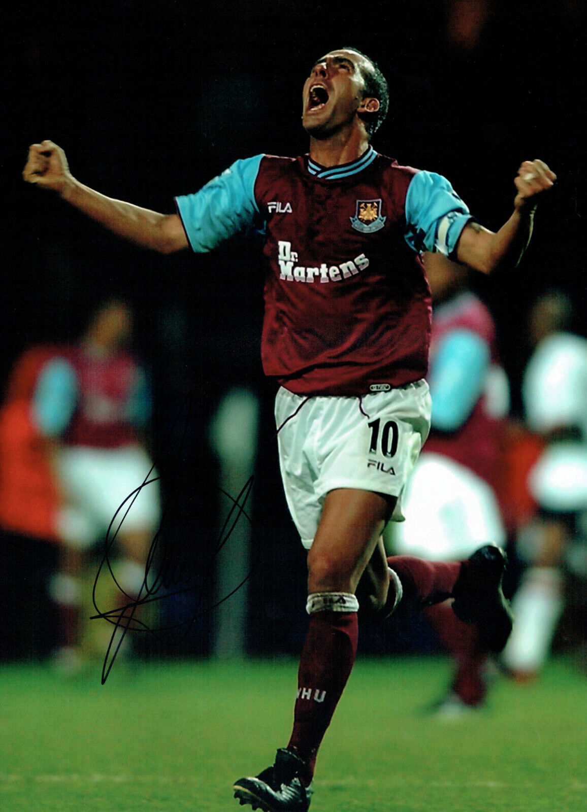 Paolo Di CANIO Signed Autograph West Ham United Legend 16x12 Photo Poster painting AFTAL COA