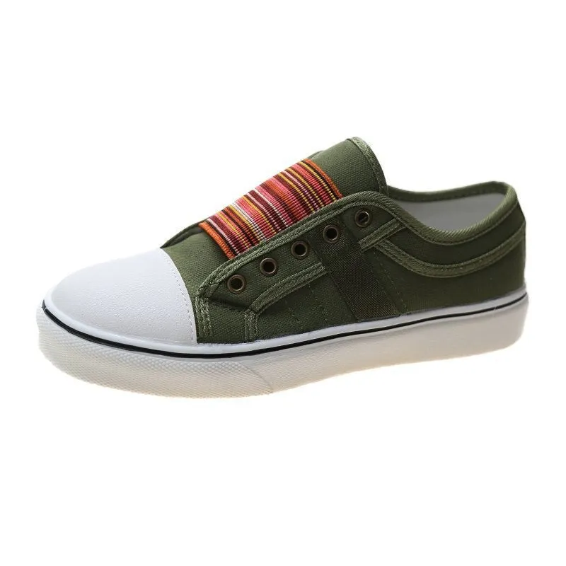 2021 Vulcanize Shoes Women Trainers Canvas Low-cut Flat Shoes Casual Spring Autumn Sneakers Ladies Light Comfortable