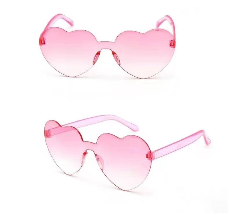 Transparent Jelly Color Love Sunglasses Men’s And Women’s Peach Heart Sunglasses Heart-shaped Conjoined Love Sunglasses