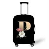 Stretch Printed Suitcase Cover Washable Luggage Protector Fits 18-32 Inch Luggage Letter pattern