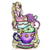 Tea Cup Princess - 11CT Stamped Cross Stitch 30*50cm/11.81*19.69in