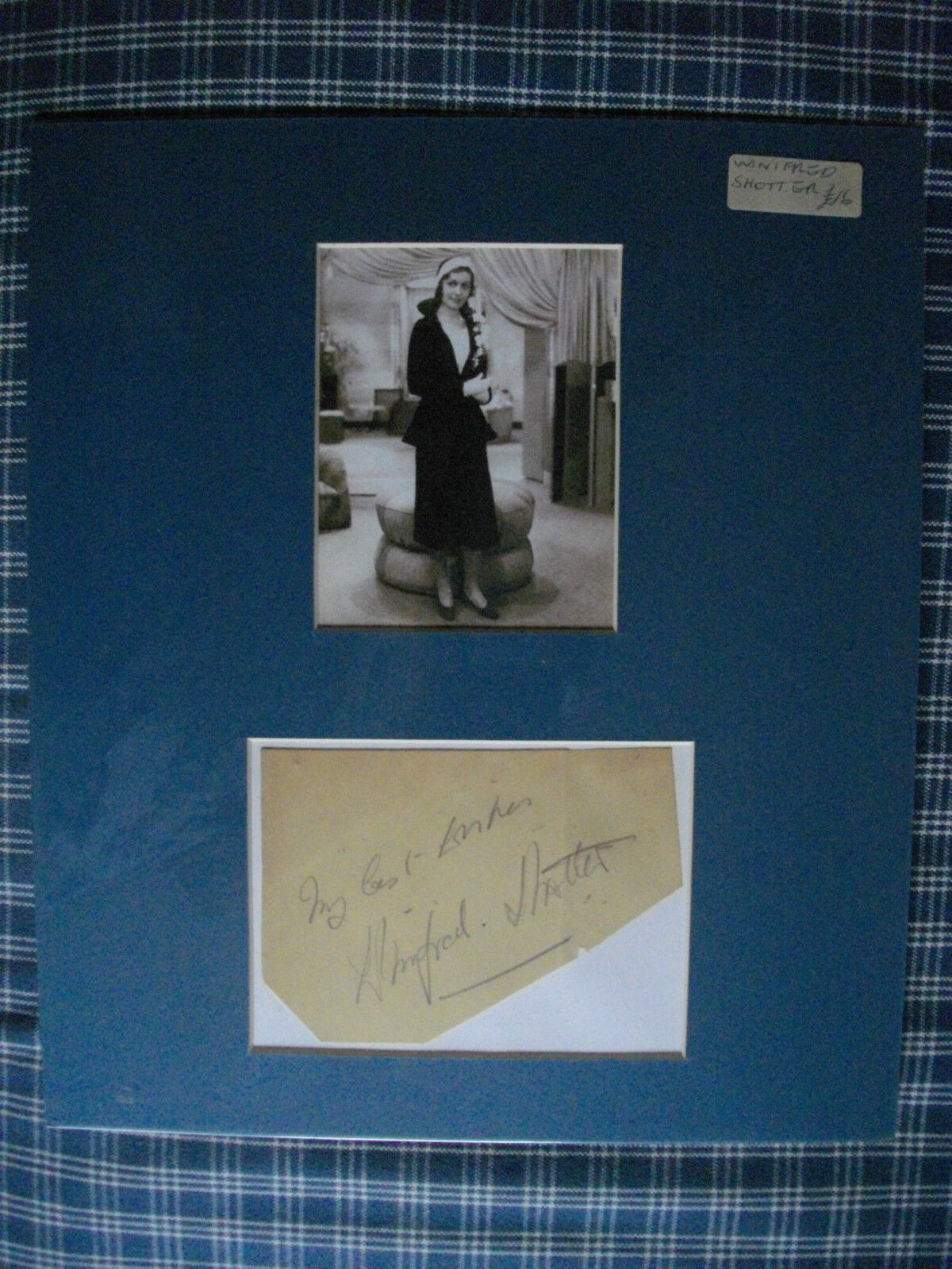 WINIFRED SHOTTER AUTOGRAPHED MOUNT 1930s/40s MOVIES