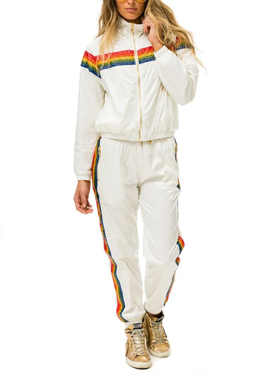 Rainbow Cotton Casual Pants Suit