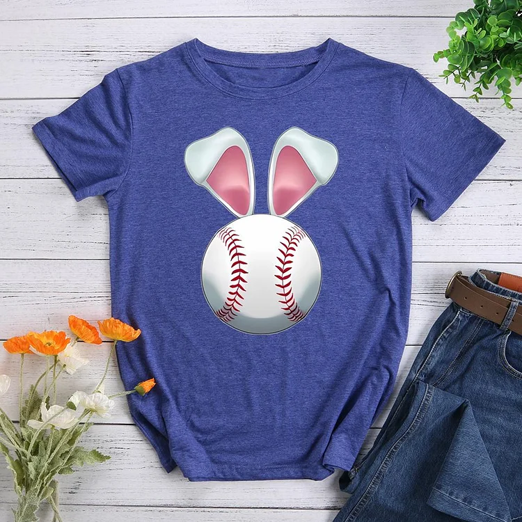 Bunny Baseball Round Neck T-shirt-0025117