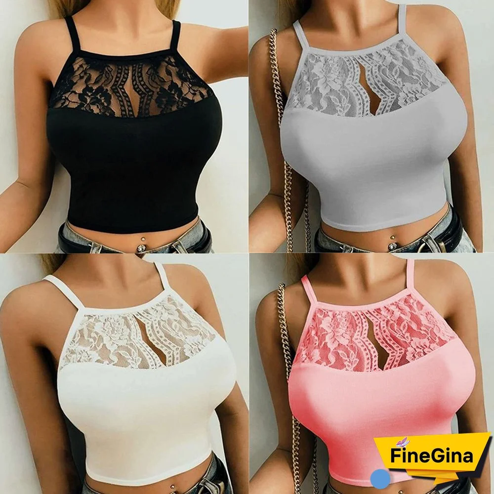 Women Lace Sexy Vest Strap Fashion Camisole Sleeveless T-Shirt Underwear Tank Tops Lady Korean Casual Women Summer Tank Croptop