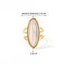 White Shell Oval 18K Golden Ring