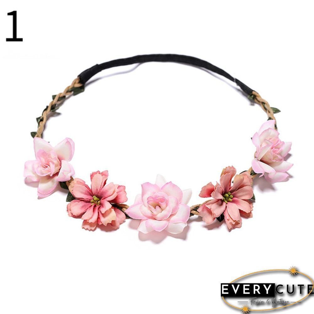 New Fashion 1pcs Women Charm Flower Tiara Wedding Floral Headband Hair Accessories Bridal Garland Princess Wreath Girls Crown Headdress Party
