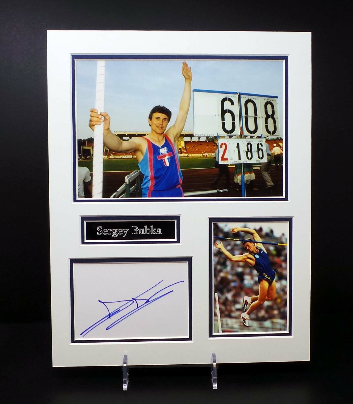 Sergey BUBKA Signed Mounted Photo Poster painting Display 1 AFTAL RD COA Ukraine Pole Vaulter