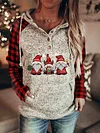 Red Plaid Women's Hoodie Christmas Print