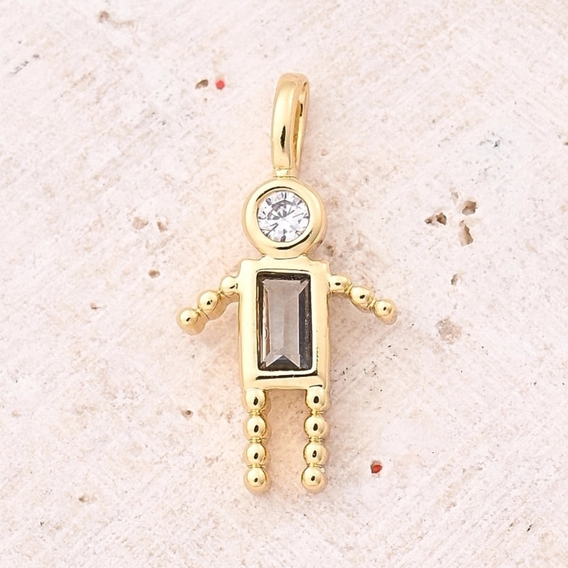 1 Piece 15×7.5mm Hole 2~2.9mm Copper Zircon 18K Gold Plated Geometric Simple Polished Jewelry Accessories Pendant