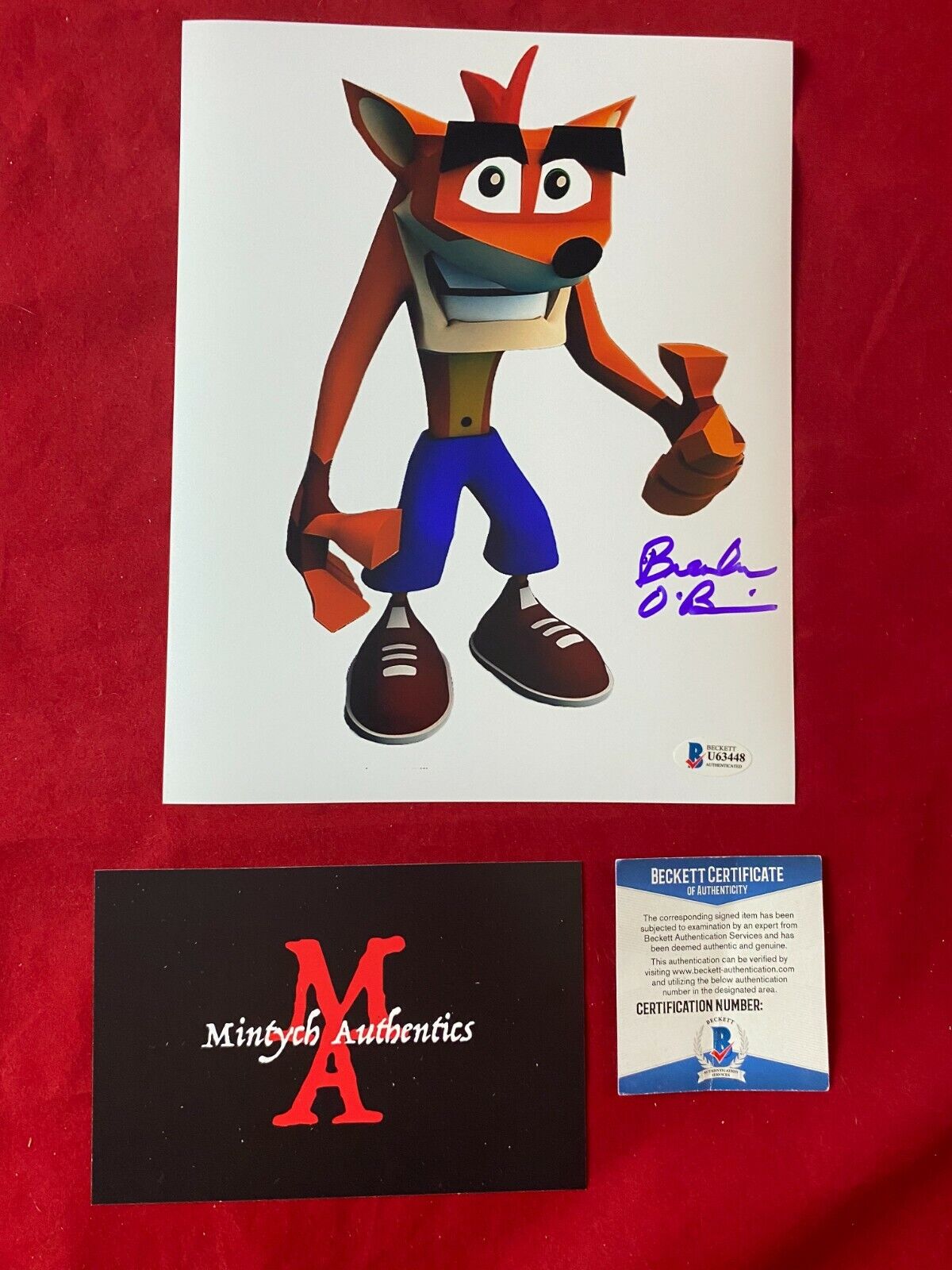 BRENDAN O'BRIEN AUTOGRAPHED SIGNED 8x10 Photo Poster painting! CRASH BANDICOOT! BECKETT COA!