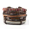 New European And American Retro Style Life Tree 8-Shaped Cross Zinc Alloy Hand-Woven 4-Piece Men'S Bracelet by Inlyline