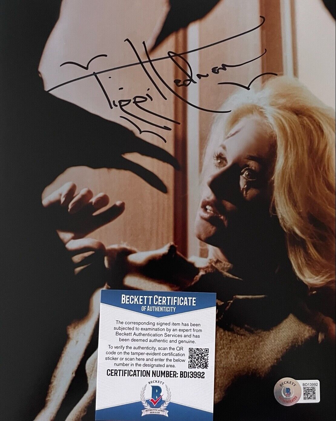 Tippi Hedren THE BIRDS Original Signed 8X10 Photo Poster painting w/Becket COA #8