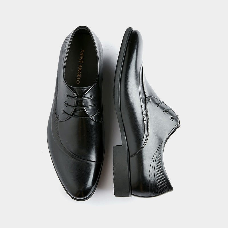 Leather Shoes Business Dress Breathable Pointed Oxford Shoes Men's Shoes | EGEMISS