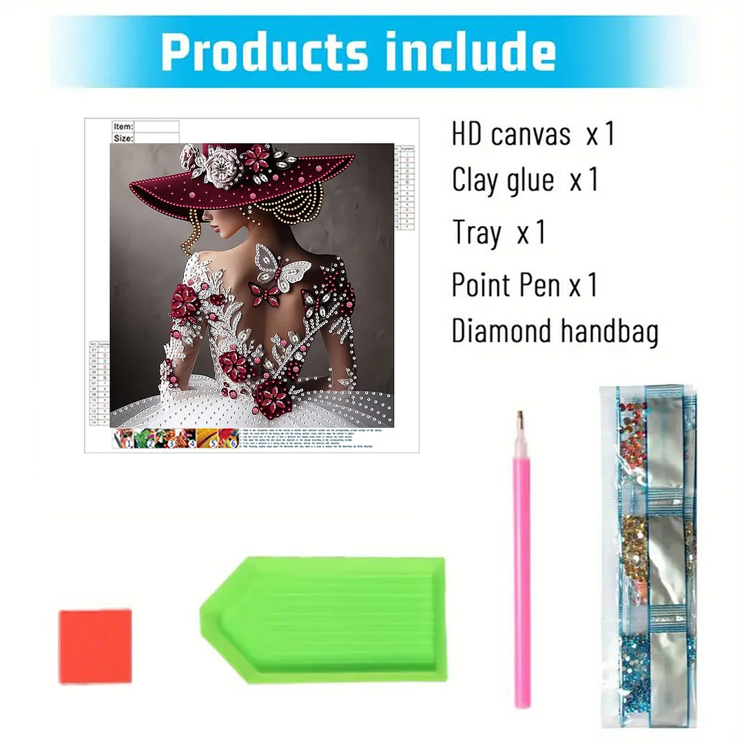 Back View - Partial Special Shaped Drill Diamond Painting Kits (Canvas|30*30cm)
