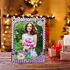 Floral Special Shape Diamond Painting Photo Frame Home Decor (Flower Purple)