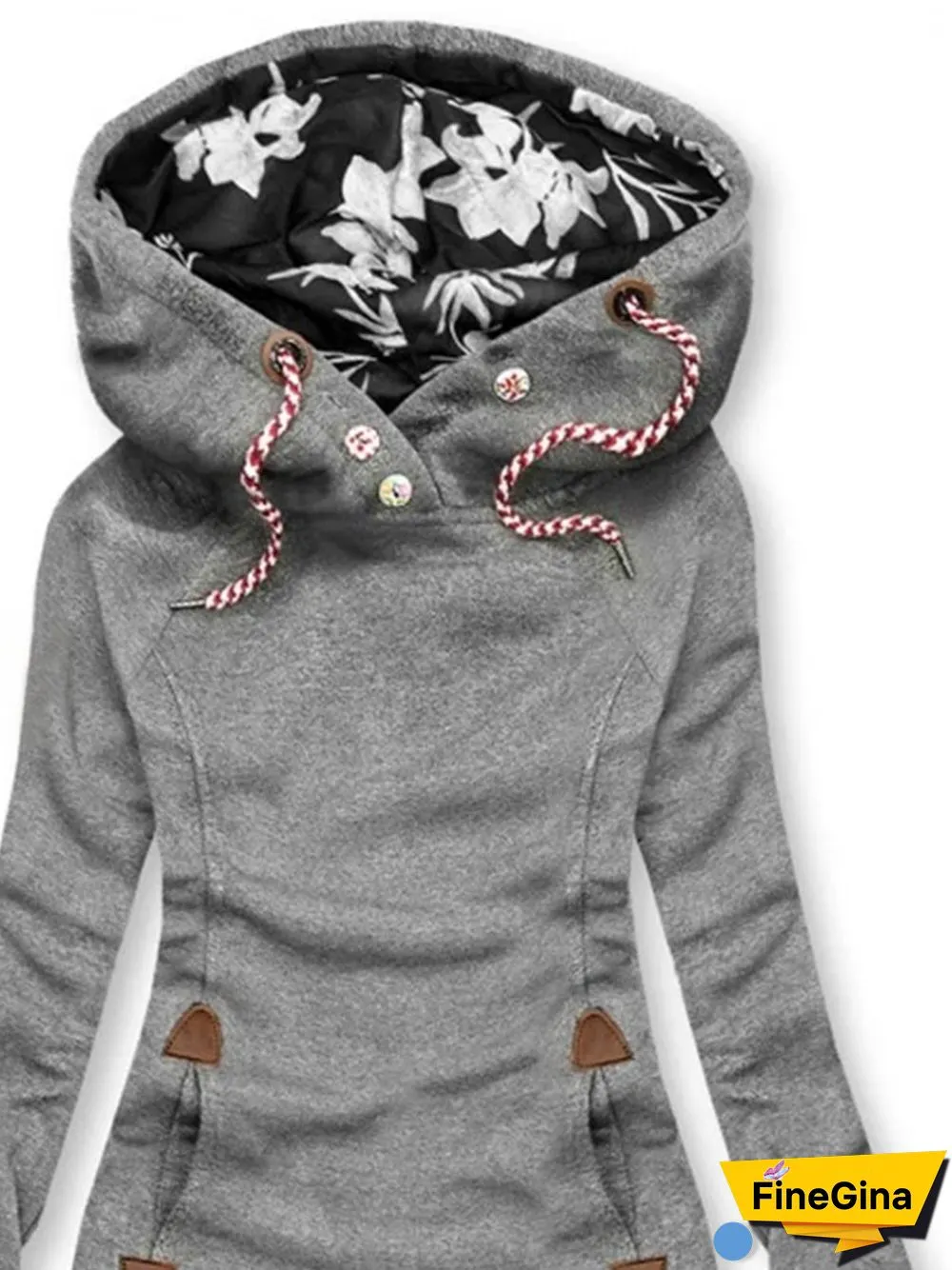 Gray Jersey Hoodie Casual Sweatshirts