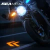 SEAMETAL Motorcycle LED Turn Signal Projection Lamp Color Sequential Flowing Flash Indicator Lights