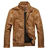 Men's Stand Up Collar Plus Velvet Leather Jacket