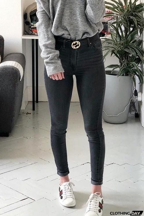 Classical High Waist Elastic Skinny Jeans