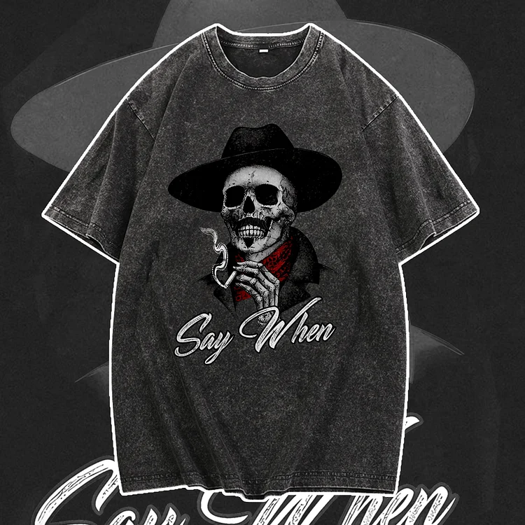 Davidhawaii100% Cotton Casual Retro Manly Skeleton Street T-Shirt - 100% Cotton